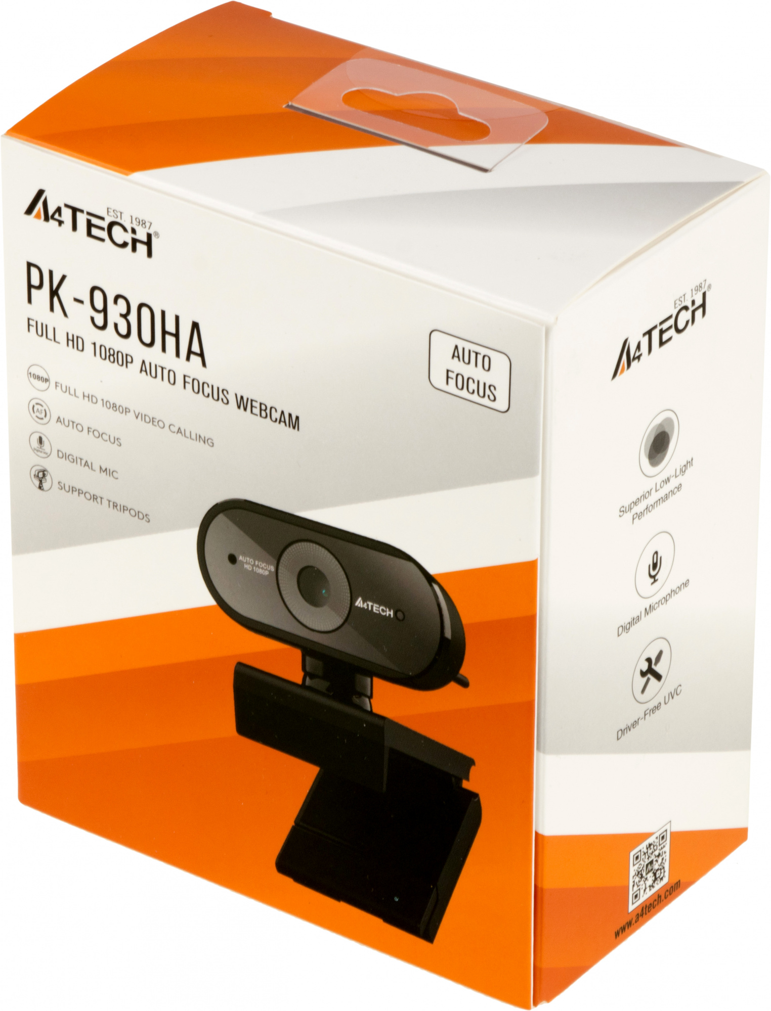 Web-камера A4Tech PK-930HA {черный, 2Mpix, 1920x1080, USB2.0, с микрофоном} [1407236]