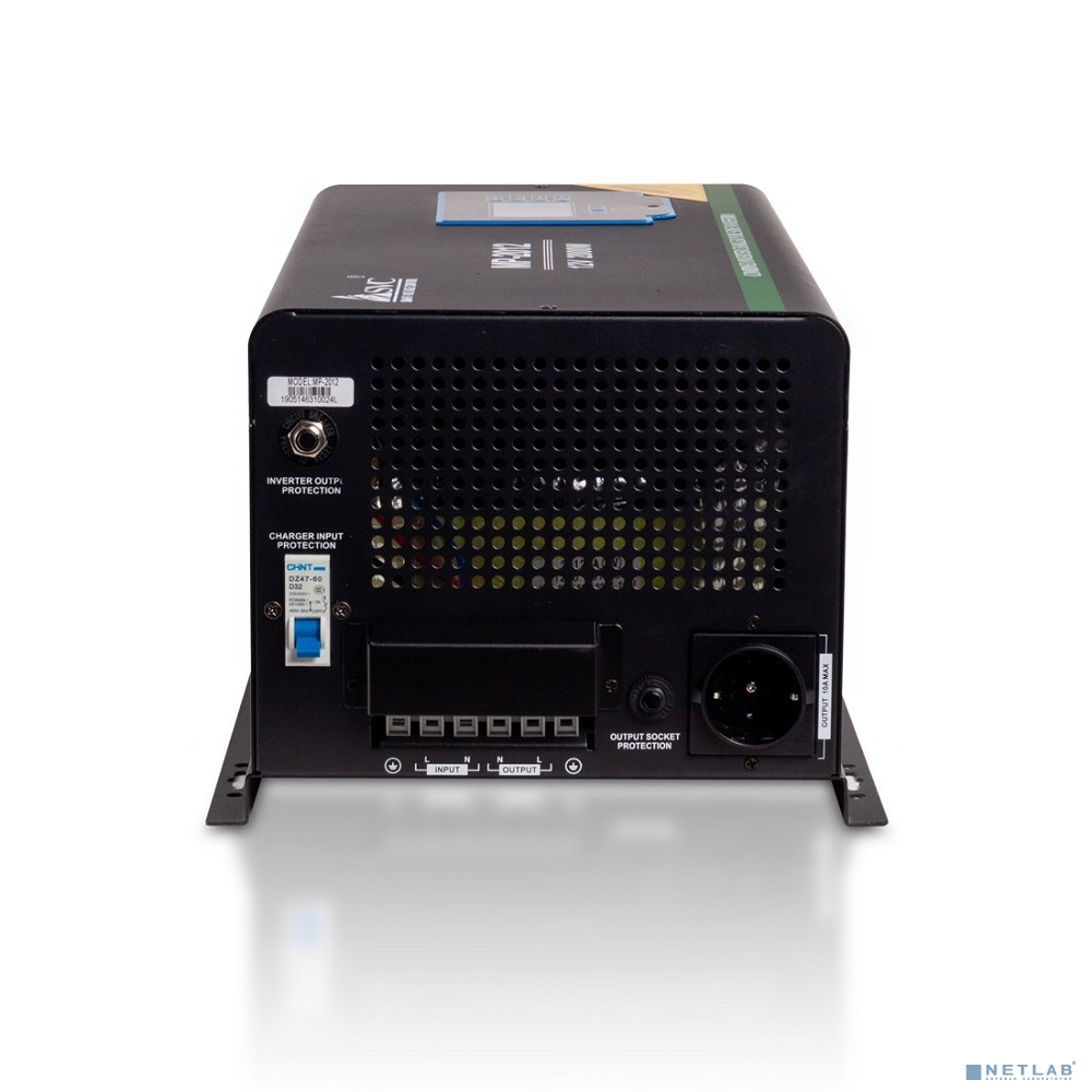 SVC Инвертор MP-2012 2кВА/2кВт, Вход:12/230В, AVR в реж. ИБП: 180-265В±4%, AVR в реж. инвертора:160-265В±4%, Вых.:220В±10%, 50±0.3Гц, Чистая синусоида, Внешние АКБ(не входят в комплект),LCD-дисплей