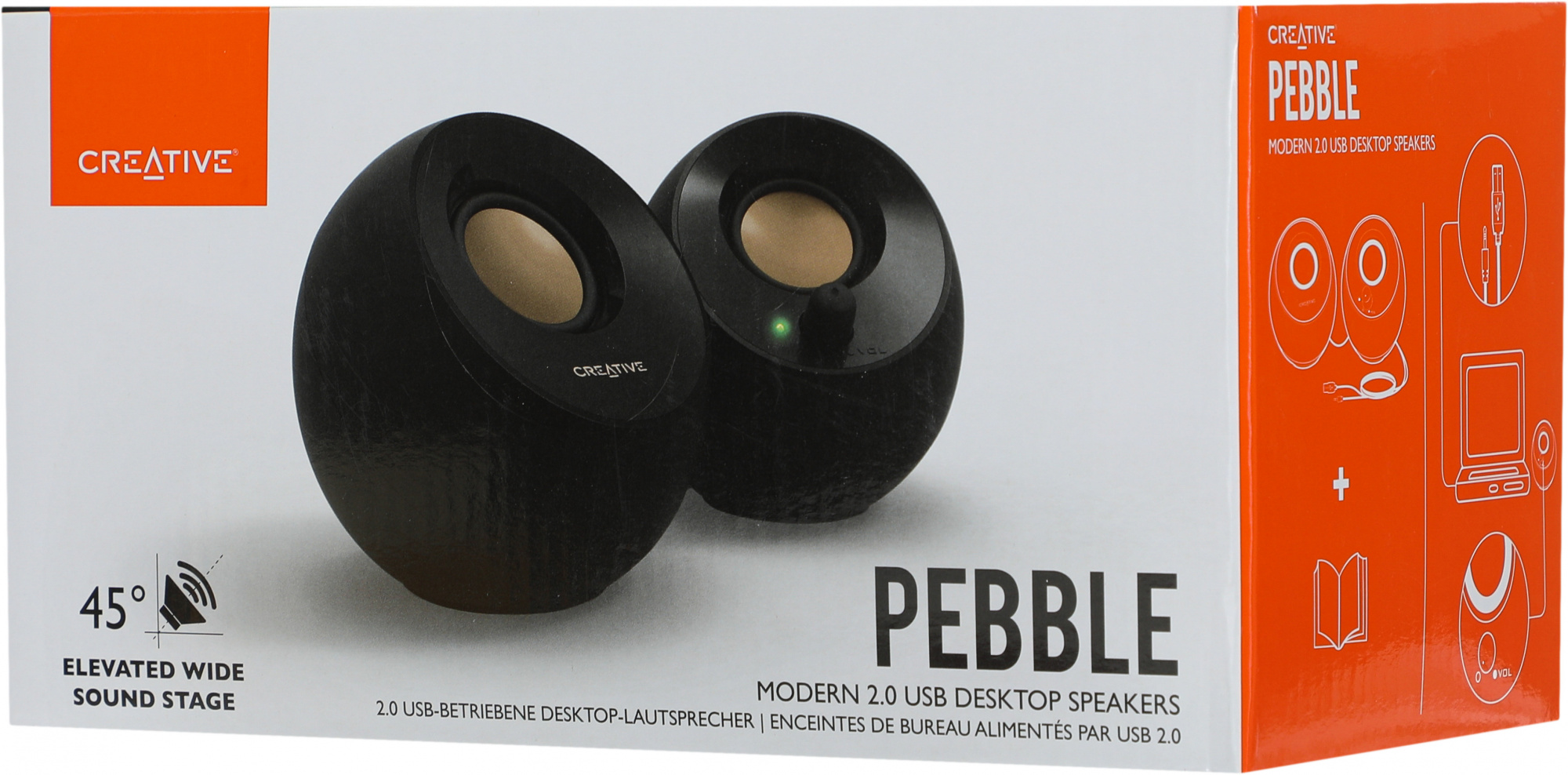 Creative PEBBLE MF1680 2.0 черный 4.4Вт