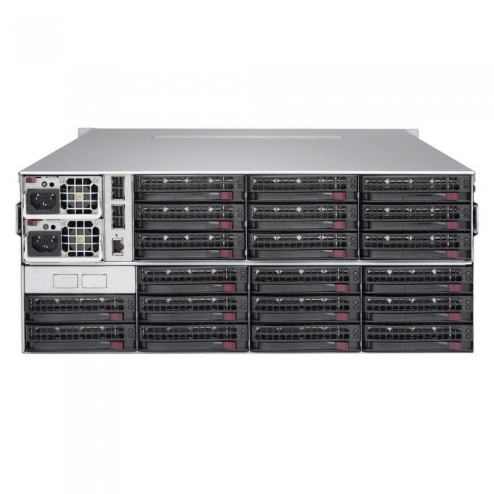 Supermicro CSE-847E1C-R1K23JBOD Корпус 44x (24 front + 20 rear) 3.5&quot; hot-swap SAS/SATA drive bays supporting SAS3/2 or SATA3 HDDs with 12Gbps throughput/Redundant 1200W Titaninum Level (1+1) powe