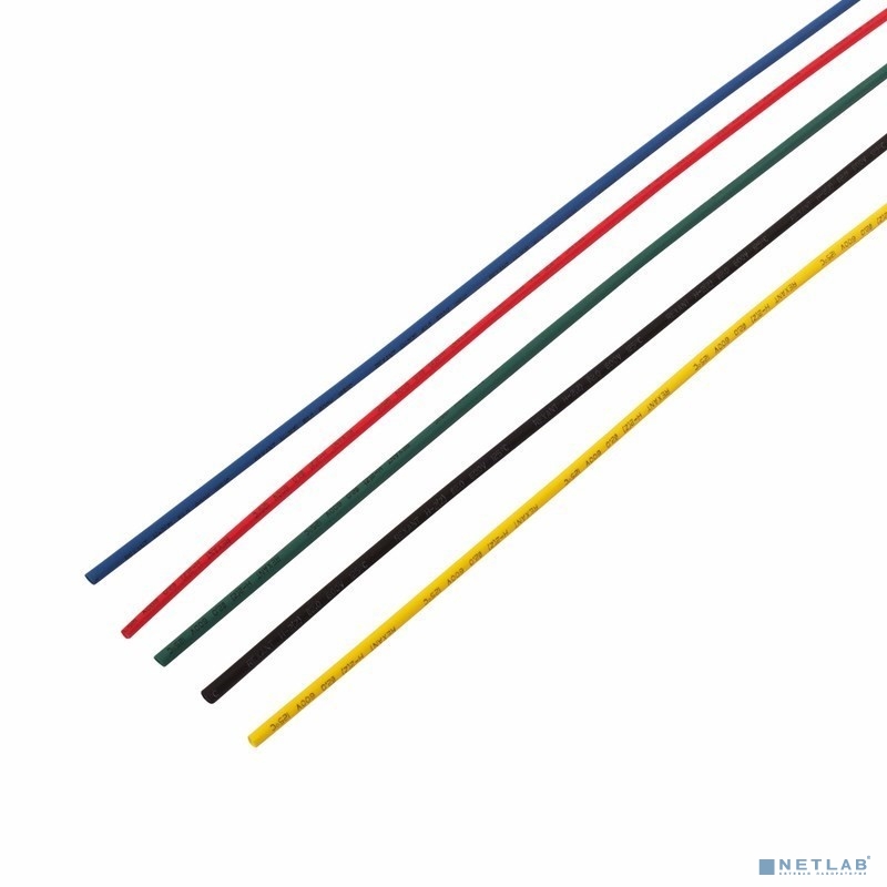 REXANT 29-0151 Термоусаживаемые трубки REXANT 2,0/1,0 мм, набор пять цветов, упаковка 50 шт. по 1 м