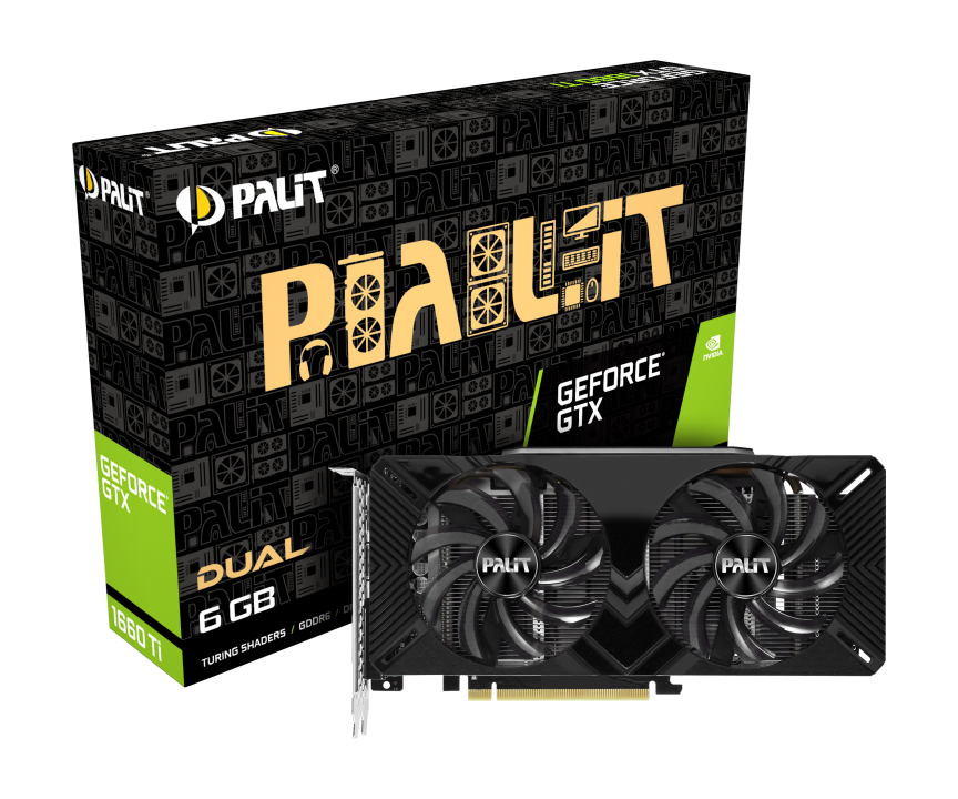 Видеокарта PCIE16 GTX1660TI 6GB GDDR6 PA-GTX1660TI DUAL 6G  [NE6166T018J9-1160C] RTL