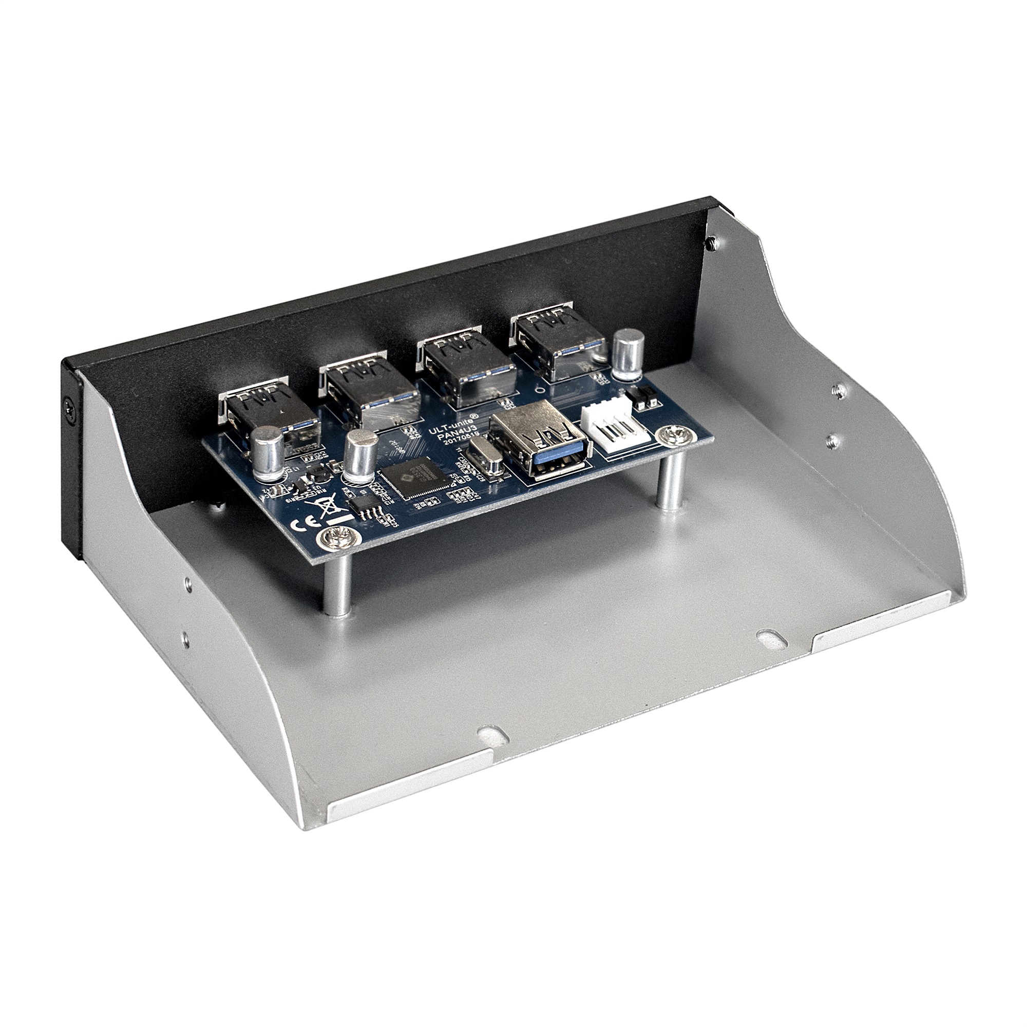 Exegate EX289290RUS Планка USB на переднюю панель ExeGate U5H-625, 5,25&quot;, 4*USB3.0, черная, металл, подсоед. к MB
