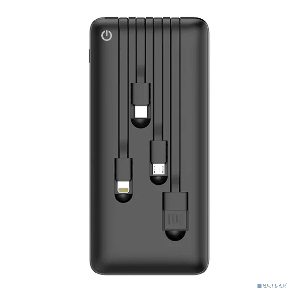 Perfeo Powerbank ABSOLUTE 10000mah In Micro usb,USB /Out USB,Micro usb,Type-C,Lightning, 2.1А/ Black (PF_B4878)