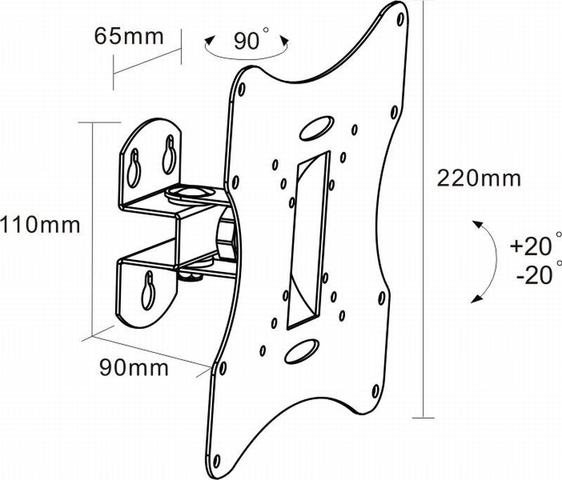 Arm Media LCD-201 черный 17"-42" макс.30кг настенный поворот и наклон