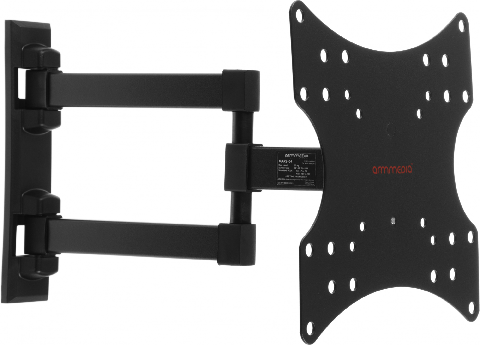 Arm Media MARS-04 черный 20"-43" макс.20кг настенный поворот и наклон