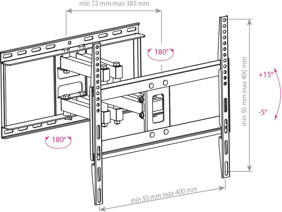 Arm Media COBRA-50 черный 22"-65" макс.35кг настенный поворотно-выдвижной и наклонный Arm Media COBRA-50 черный 22"-65" макс.35кг настенный поворотно-выдвижной и наклонный