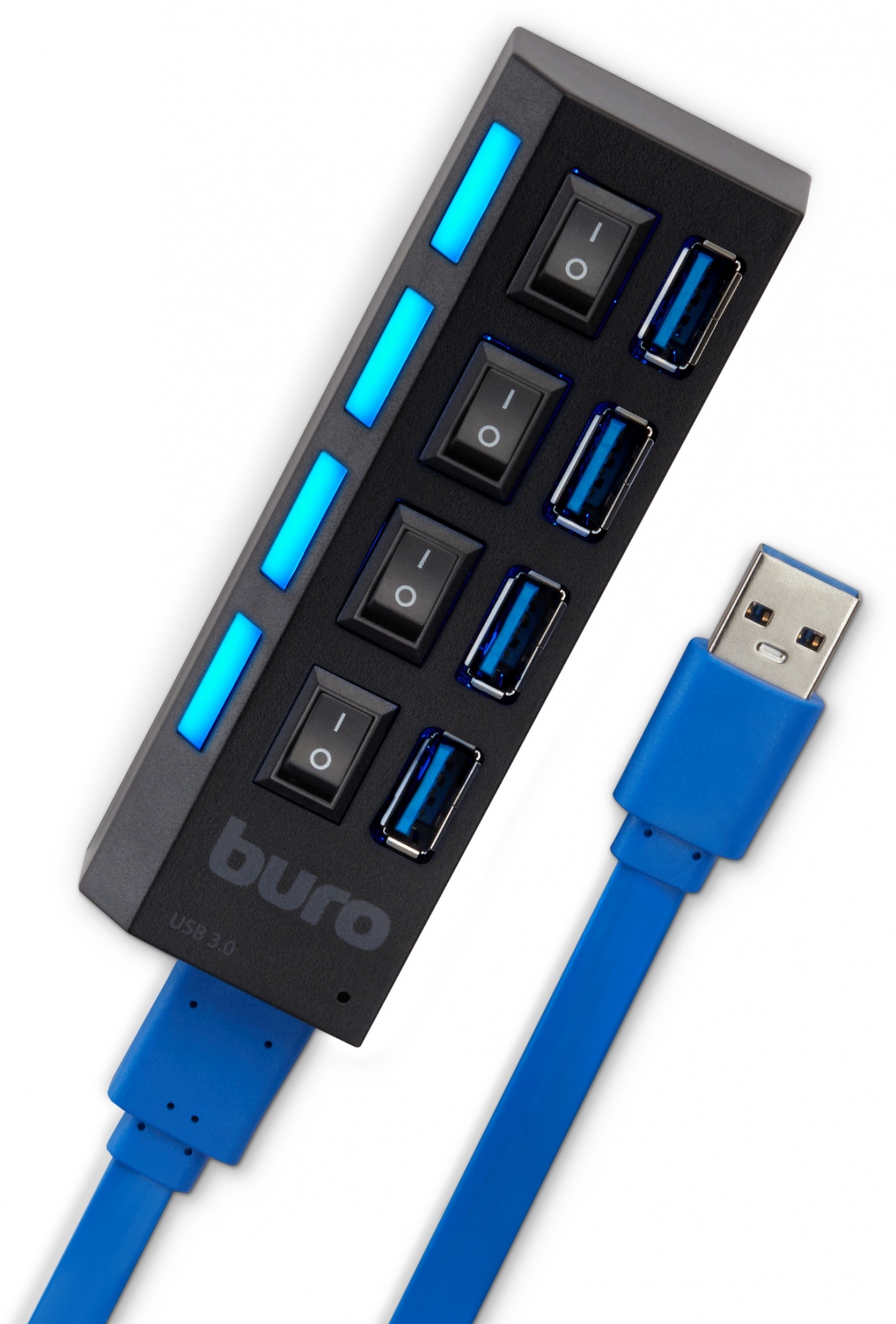 Buro BU-HUB4-U3.0-L Разветвитель USB 3.0 4порт. черный (389737)