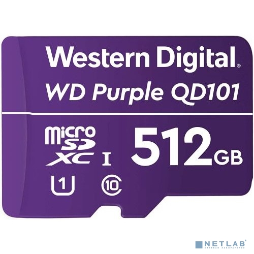 Micro SecureDigital 512GB WD Purple SC QD101 Ultra Endurance  WDD512G1P0C 512ГБ Class 10 UHS 1 (U1) для видеонаблюдения