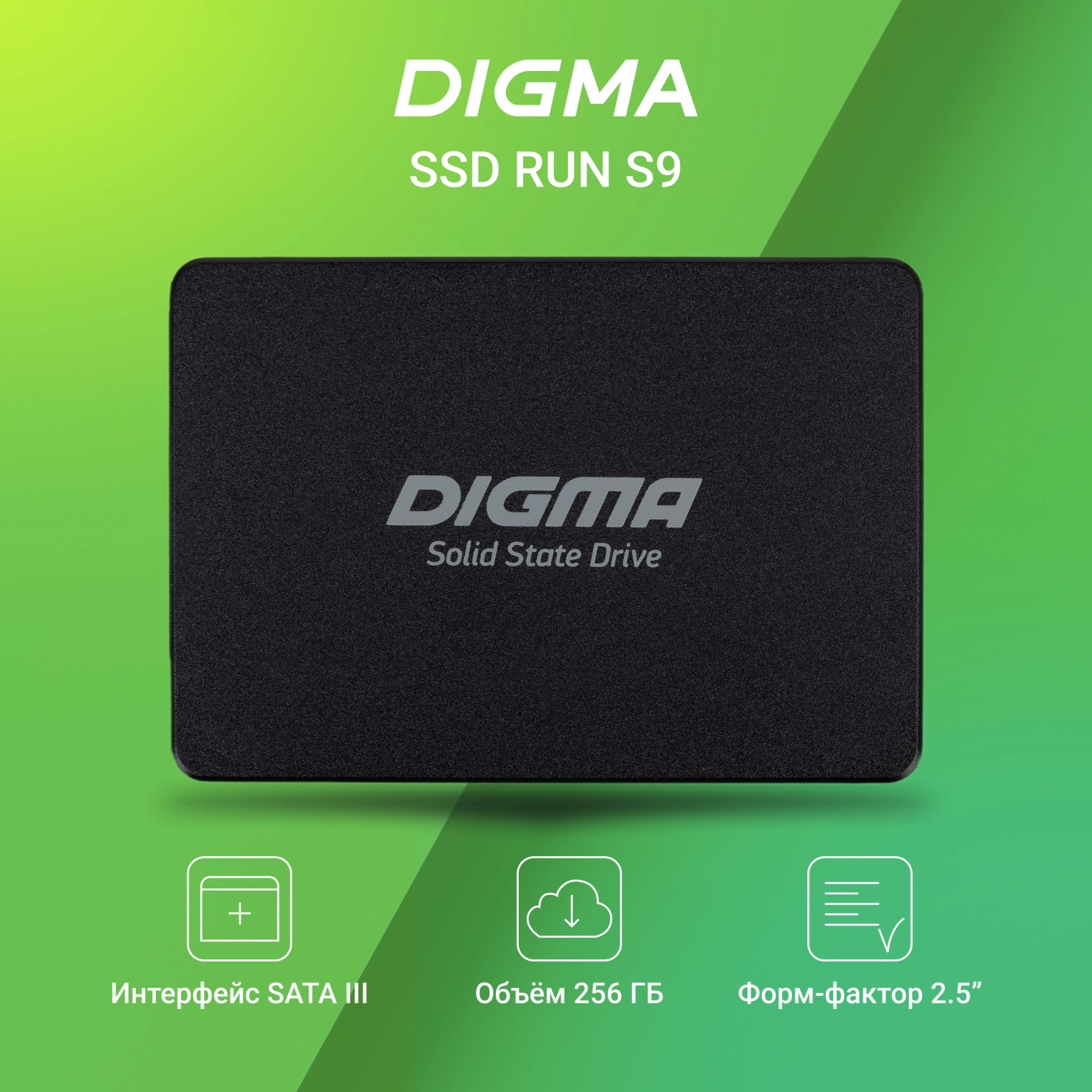SSD Digma 256Gb SATA3 DGSR2256GS93T Run Y2 2.5" (1651620)