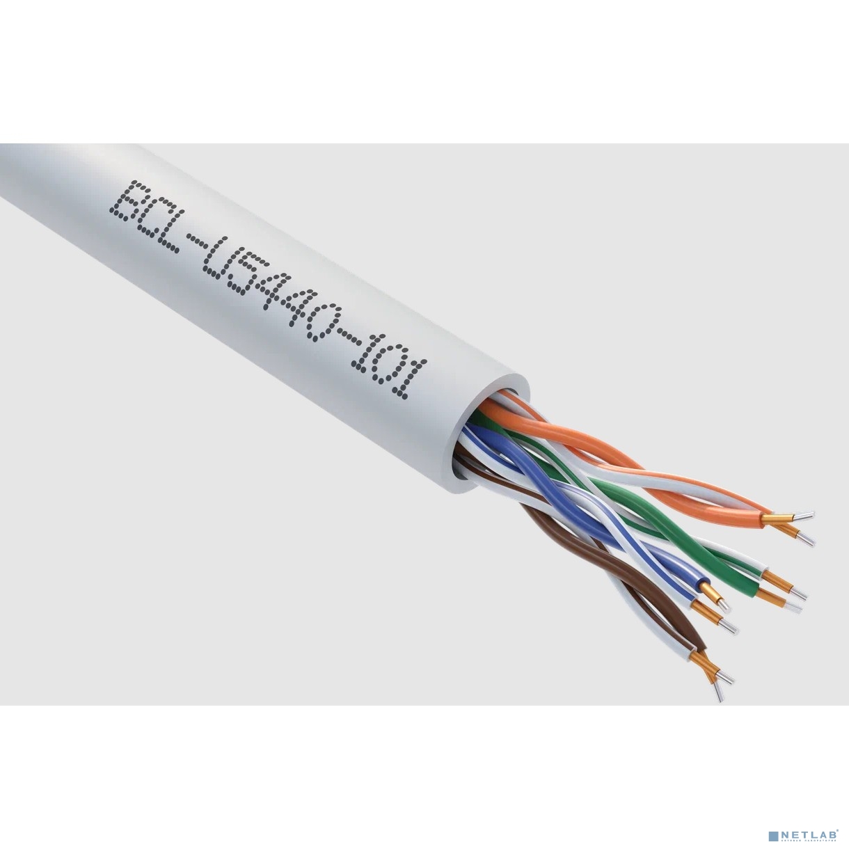 Кабель витая пара Bion BCL-U5440-101 U/UTP, кат.5e, 4x2x0,40мм AWG 26, CCA, одножильный, PVC, для внутренней прокладки, 305м, серый