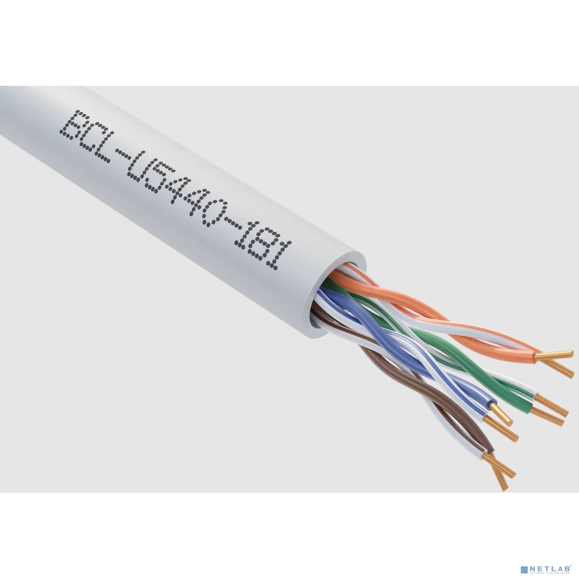 Кабель витая пара Bion BCL-U5440-181 U/UTP, кат.5e, 4x2x0,40мм AWG 26, медь, одножильный, PVC, для внутренней прокладки, 305м, серый