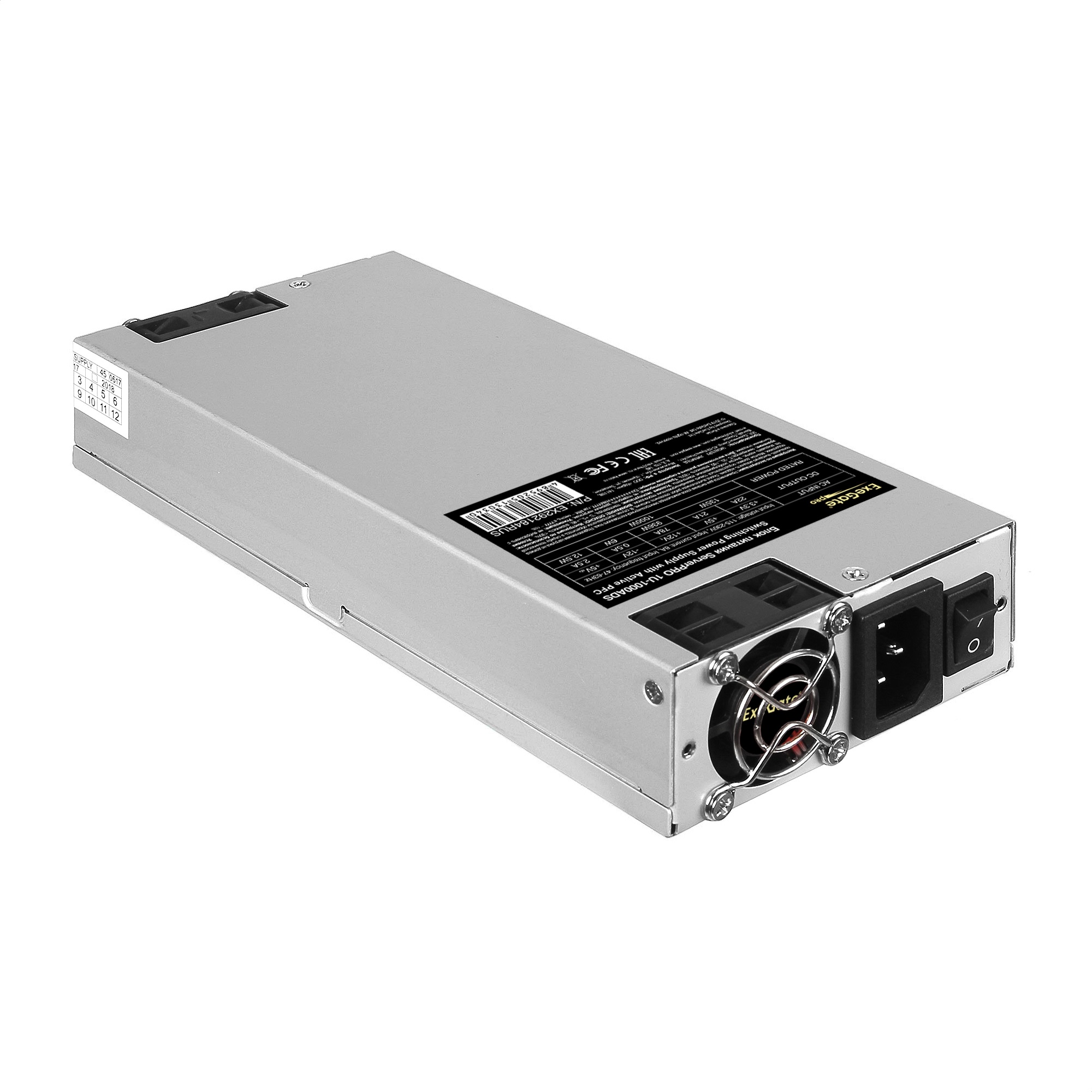 Exegate EX292184RUS Серверный БП 1000W ExeGate ServerPRO-1U-1000ADS (1U, APFC, КПД 85% (80 PLUS Bronze), 2x4cm fans, 24pin, 2x(4+4)pin, 4xSATA, 3xIDE) Exegate EX292184RUS Серверный БП 1000W ExeGate ServerPRO-1U-1000ADS (1U, APFC, КПД 85% (80 PLUS Bronze), 2x4cm fans, 24pin, 2x(4+4)pin, 4xSATA, 3xIDE)