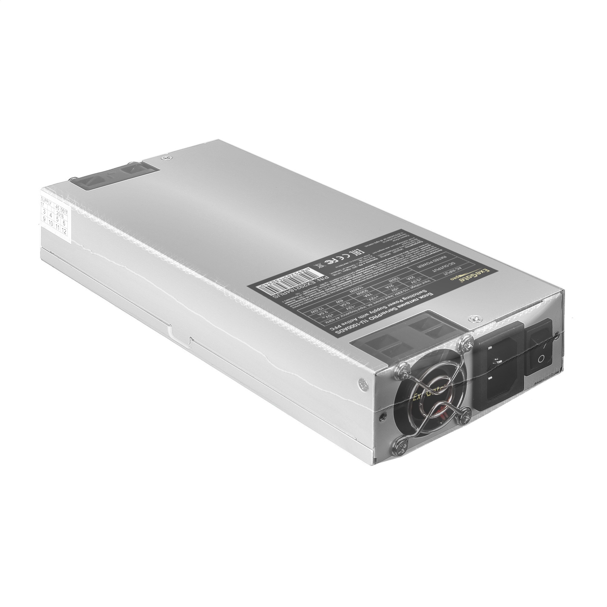 Exegate EX292184RUS Серверный БП 1000W ExeGate ServerPRO-1U-1000ADS (1U, APFC, КПД 85% (80 PLUS Bronze), 2x4cm fans, 24pin, 2x(4+4)pin, 4xSATA, 3xIDE) Exegate EX292184RUS Серверный БП 1000W ExeGate ServerPRO-1U-1000ADS (1U, APFC, КПД 85% (80 PLUS Bronze), 2x4cm fans, 24pin, 2x(4+4)pin, 4xSATA, 3xIDE)