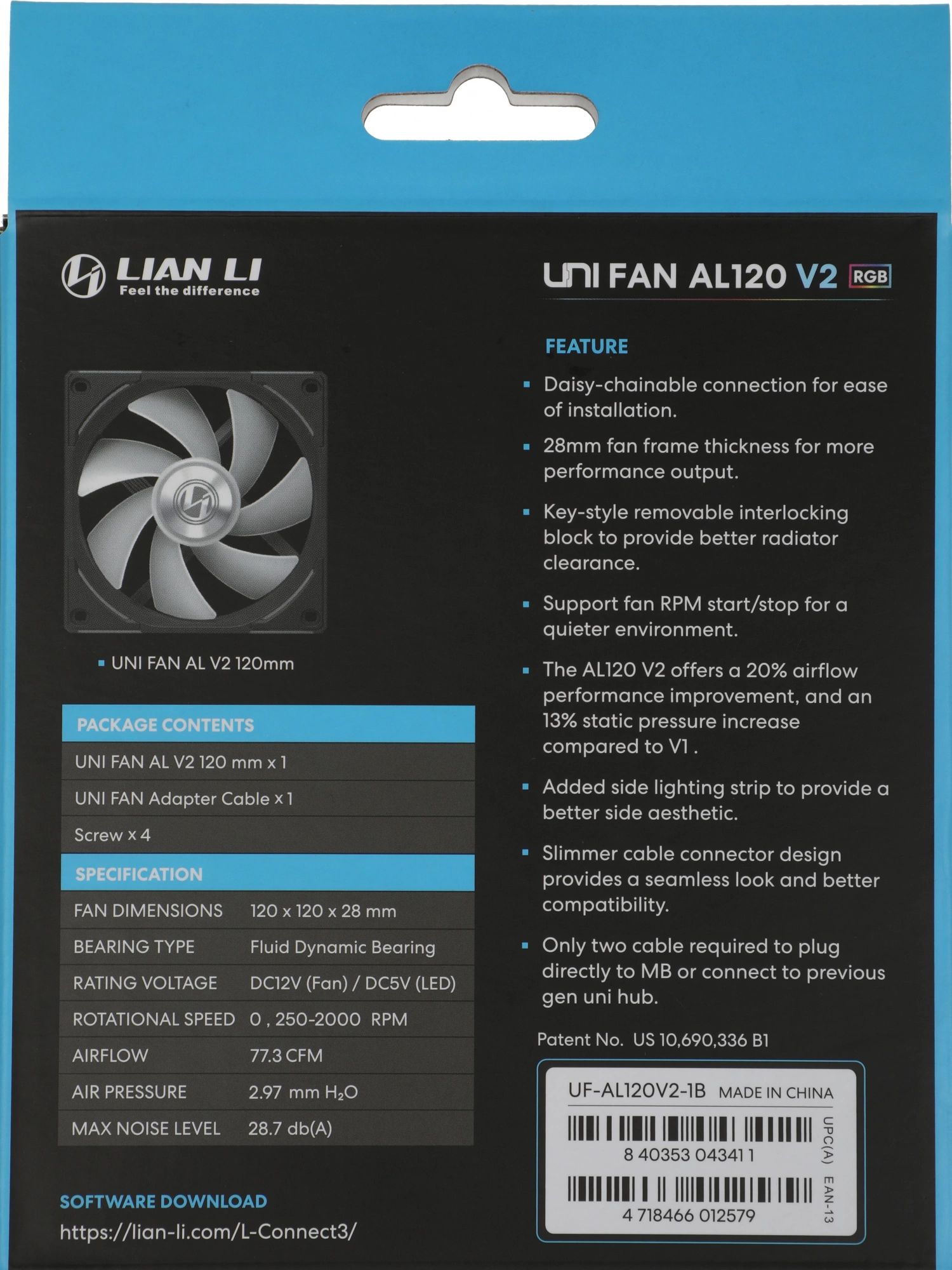 Вентилятор для корпуса Lian Li UNI FAN AL120 V2 Black (G99.12ALV21B.00)