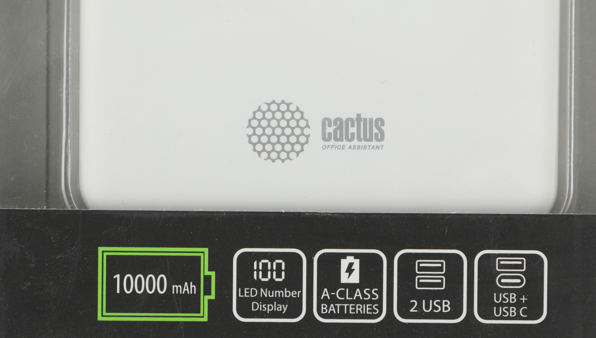 Мобильный аккумулятор Cactus CS-PBFSKT-10000 10000mAh 2.1A 2xUSB белый