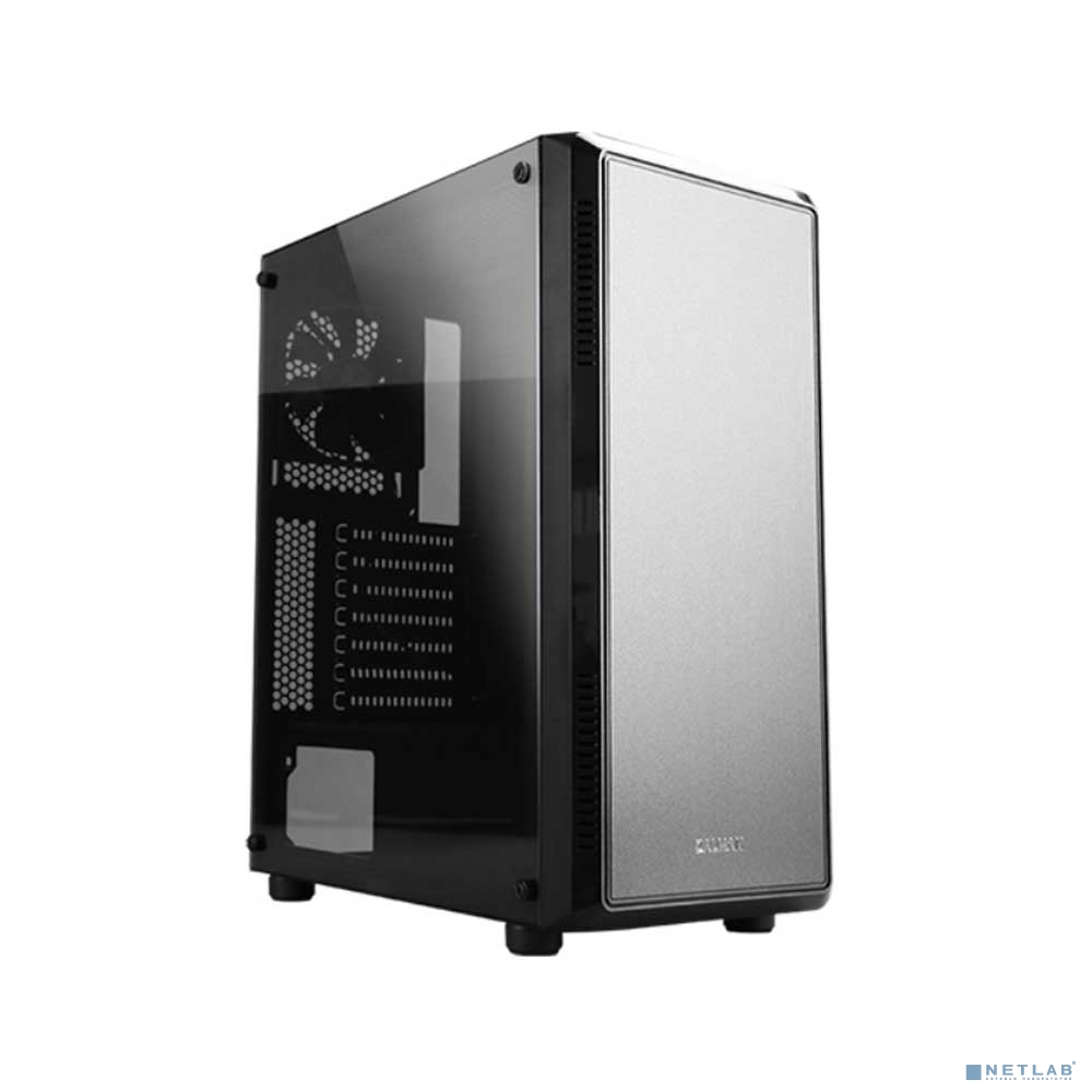 Корпус ZALMAN S4 , без БП, боковое окно (акрил), черный,  ATX