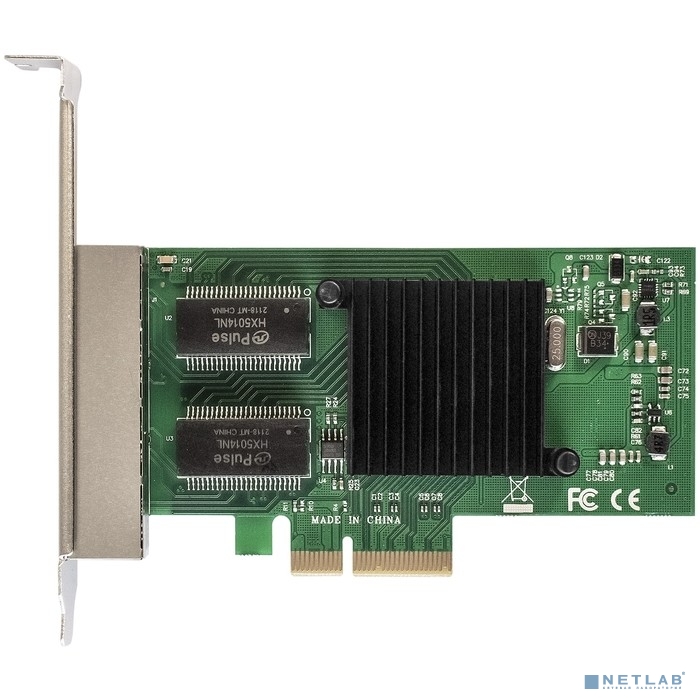 Exegate EX292508RUS Сетевой адаптер ExeGate EXE-I350-T4V2 (PCI-E x4 v2.1, порты 4xRJ45 (медные), 10/100/1000Mbps, Gigabit NIC Intel Chipset NHI350AM4)