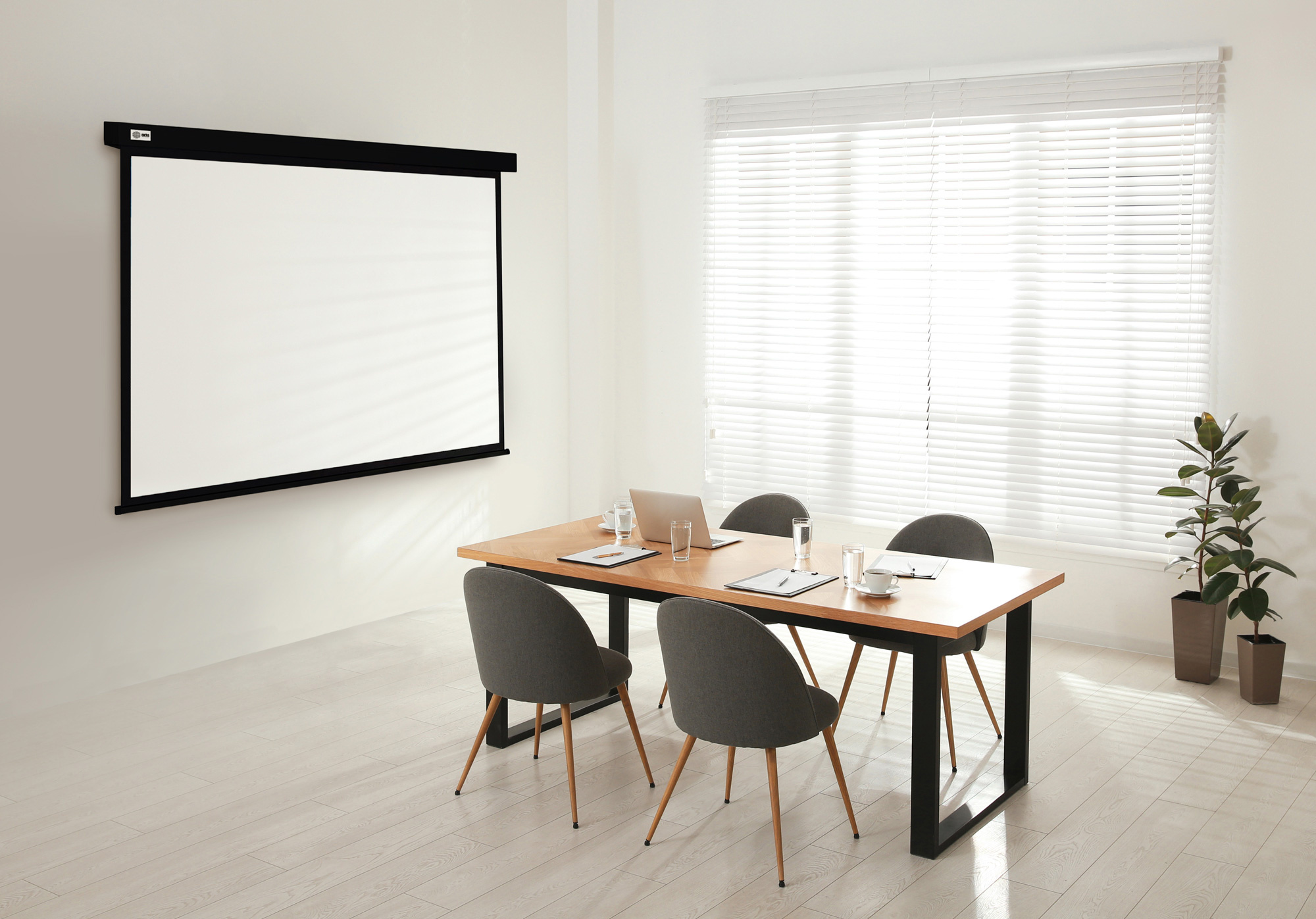 Экран Cactus Wallscreen CS-PSW-213X213-BK,  213х213 см, 1:1,  настенно-потолочный черный