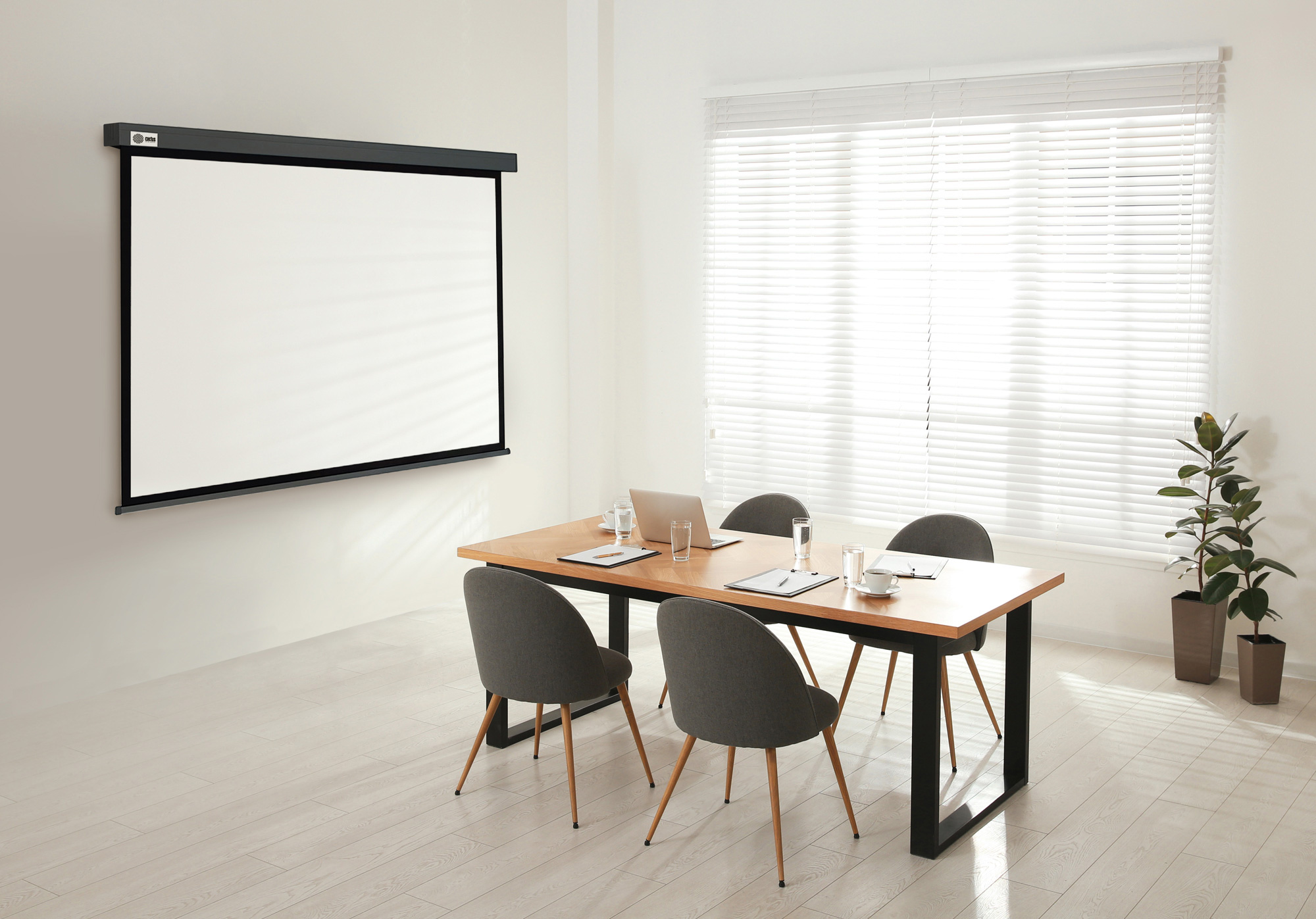 Экран Cactus Wallscreen CS-PSW-152X203-SG,  203х152 см, 4:3,  настенно-потолочный серый