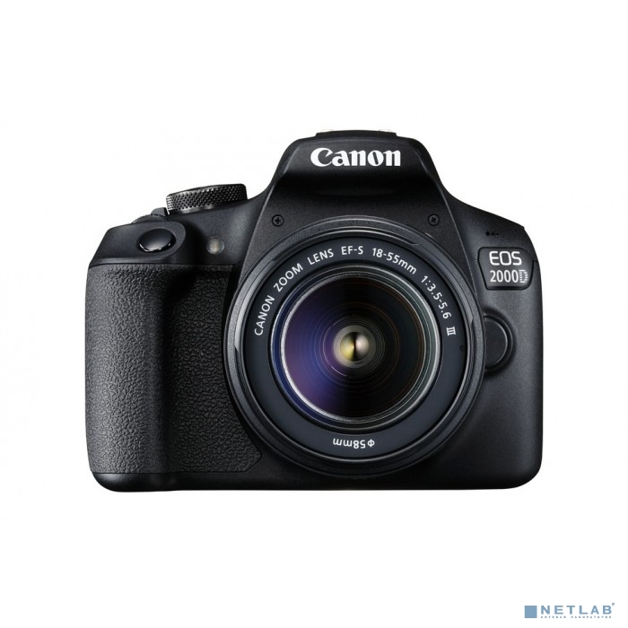 Canon EOS 2000D черный {24.1Mpix 18-55mm f/3.5-5.6 III 3&quot; 1080p Full HD SDXC Li-ion} (с объективом) 2728C002