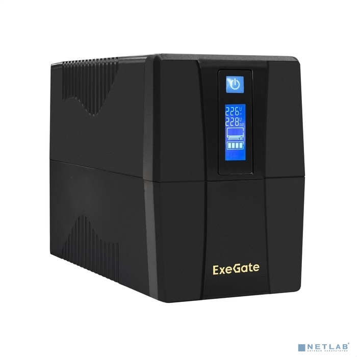 Exegate EX292791RUS ИБП ExeGate Power Smart ULB-1000.LCD.AVR.2SH &lt;1000VA/550W, LCD, AVR, 2*Schuko, Black&gt;