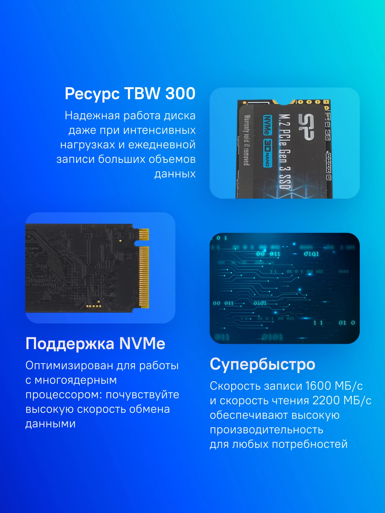 Silicon Power SSD 512Gb A60 SP512GBP34A60M28, M.2 2280, PCI-E x4, NVMe