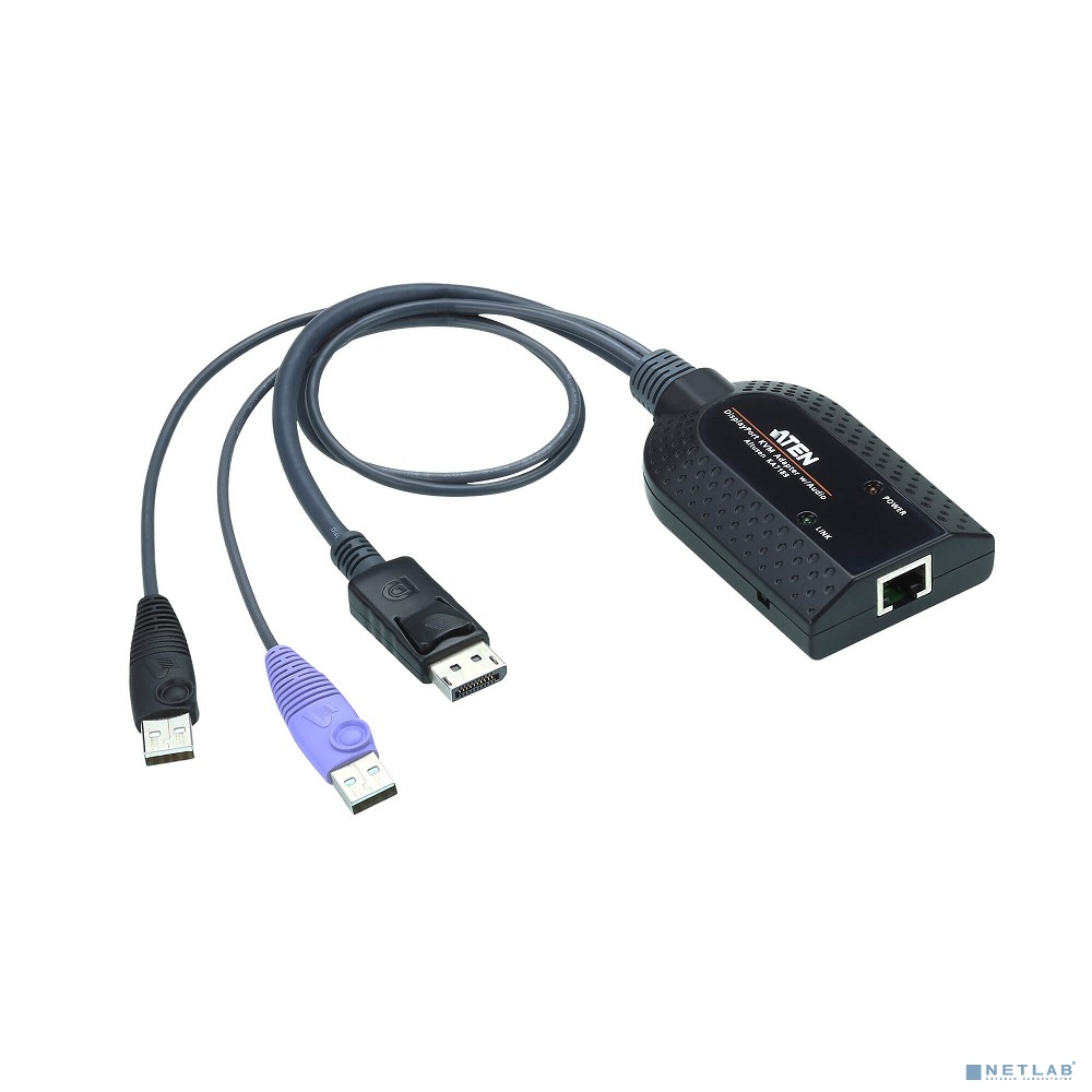 ATEN KA7189 USB DisplayPort Virtual Media KVM Adapter Cable (Support Smart Card Reader and Audio De-Embedder)