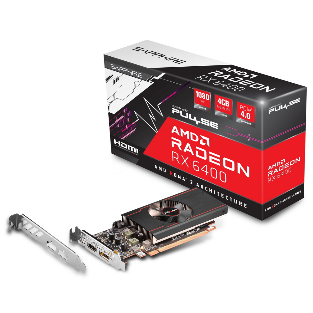 Видеокарта Sapphire PULSE RADEON RX 6400 GAMING 4G (11315-01-20G)