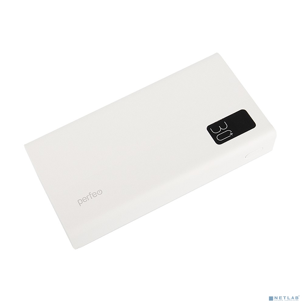 Perfeo Powerbank MOUNTAINS 30000 mAh/LED дисплей/PD + QC 3.0/Type-C/4 USB/Выход: 3A, max 22.5W/White (PF_D0162)