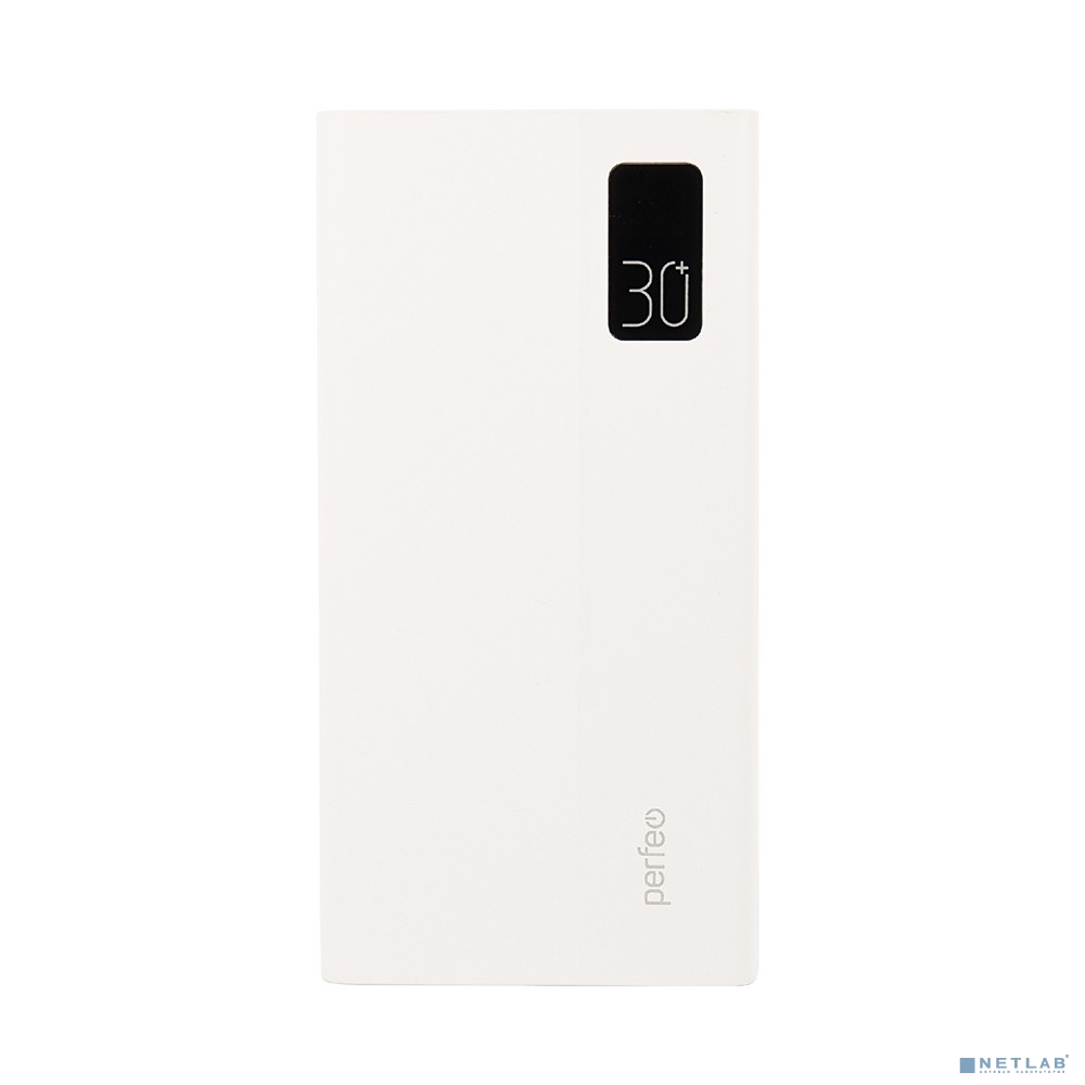 Perfeo Powerbank MOUNTAINS 30000 mAh/LED дисплей/PD + QC 3.0/Type-C/4 USB/Выход: 3A, max 22.5W/White (PF_D0162)