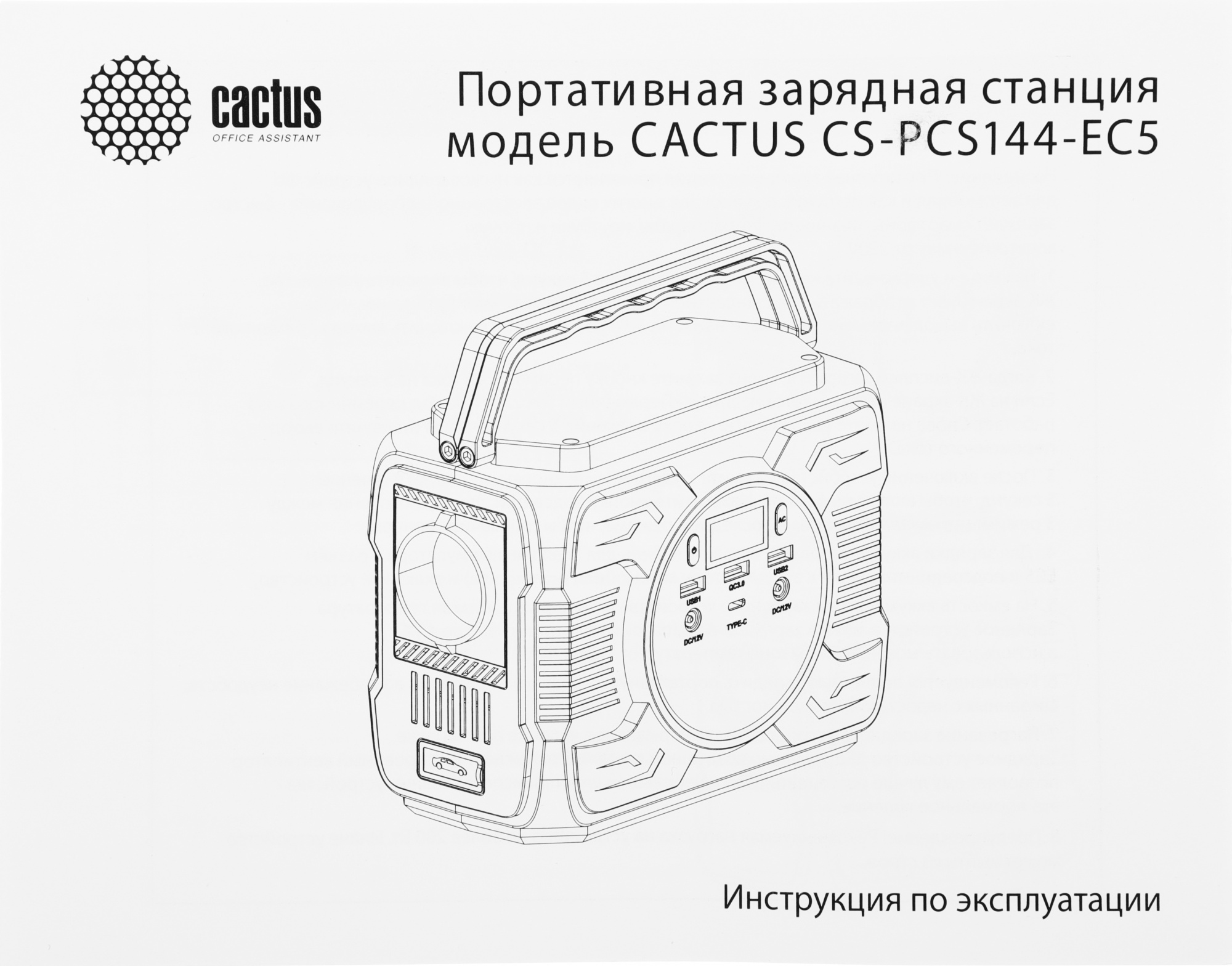 Мобильный аккумулятор Cactus CS-PCS144-EC5 40000mAh 2.1A 2xUSB черный/зеленый