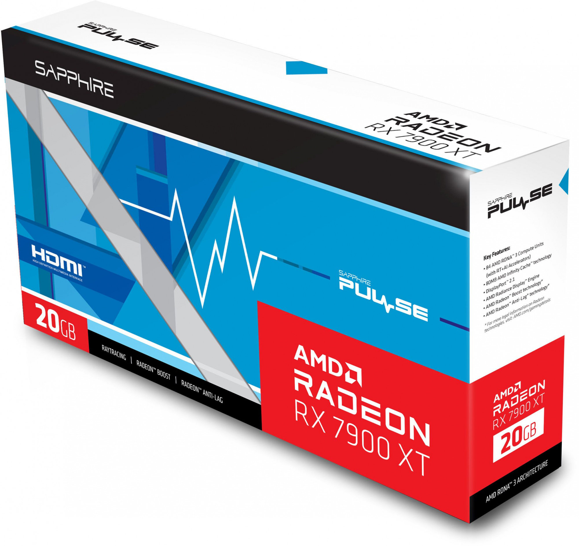 Видеокарта Sapphire PCI-E 4.0 11323-02-20G PULSE RX 7900 XT GAMING OC AMD Radeon RX 7900XT 20480Mb 320 GDDR6 2075/20000 HDMIx2 DPx2 HDCP Ret