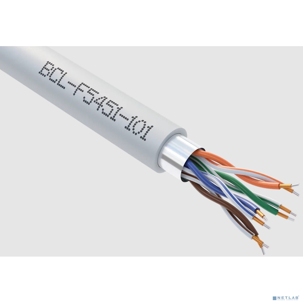 Кабель витая пара Bion BCL-F5451-101 F/UTP, кат.5e, 4x2x0,51мм AWG 24, CCA, одножильный, PVC, для внутренней прокладки, 305м, серый