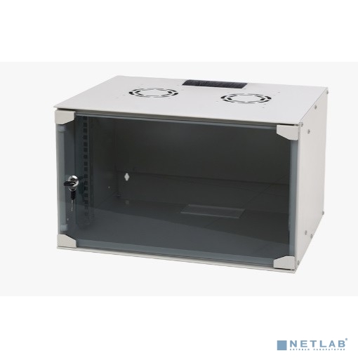 NEOMAX Шкаф телекоммуникационный  настенный 6U (520х400), стеклянная дверь, замок-ключ, разборный, цвет серый (1 коробка)[NM-CBWM-6U5240GKL-301-GY]