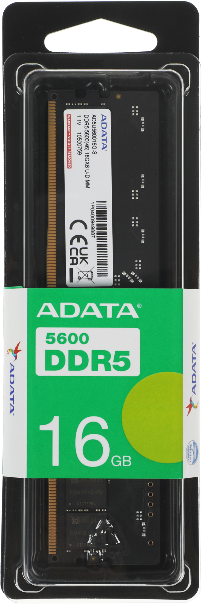 Модуль памяти DIMM 16GB DDR5-5600 AD5U560016G-S ADATA
