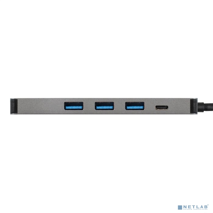 Exegate EX293984RUS Док-станция ExeGate DUB-31C/PD/H (кабель-адаптер USB Type-C --&gt; 3xUSB3.0 + PD 60W + HDMI 4K@30Hz, Plug&amp;Play, серый)