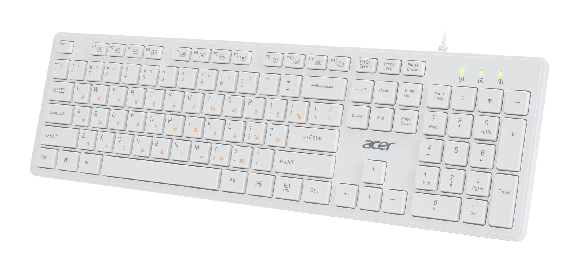 Acer OKW123 [ZL.KBDEE.00D] белый USB