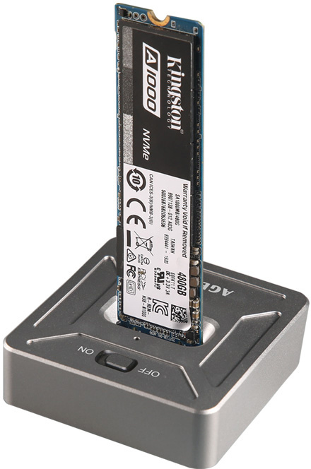 AgeStar 31CBNV1C USB 3.1 SSD M.2 NVME, алюминий, серый, (GRAY)