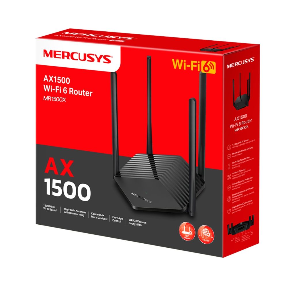 Mercusys MR1500X Двухдиапазонный Wi-Fi роутер AX1500 ISP PROJ