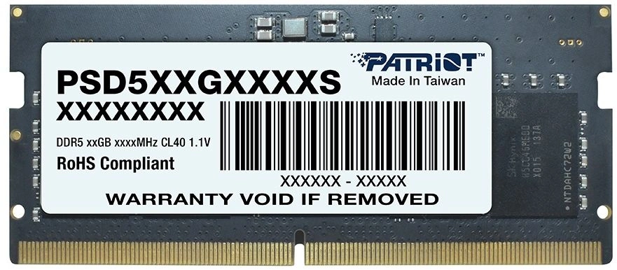 DDR5 16GB 5600MHz Patriot PSD516G560081S Signature RTL PC5-44800 CL46 SO-DIMM 288-pin 1.1В single rank Ret