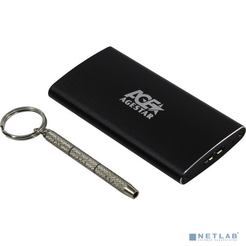 AgeStar 3UBMS2 (BLACK) USB 3.0 Внешний корпус mSATA, алюминий, черный