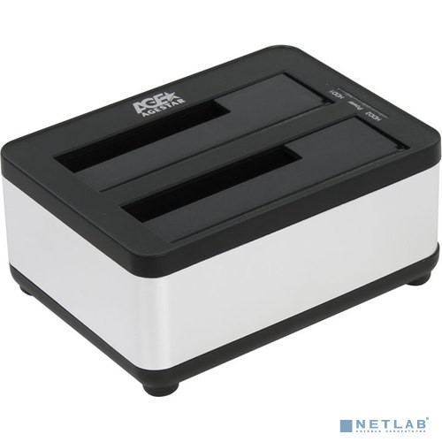 AgeStar 3UBT8 (SILVER) Док станция для HDD 2.5&quot;/3.5&quot; SATA clone, USB3.0, пластик+алюминий, серебристый,