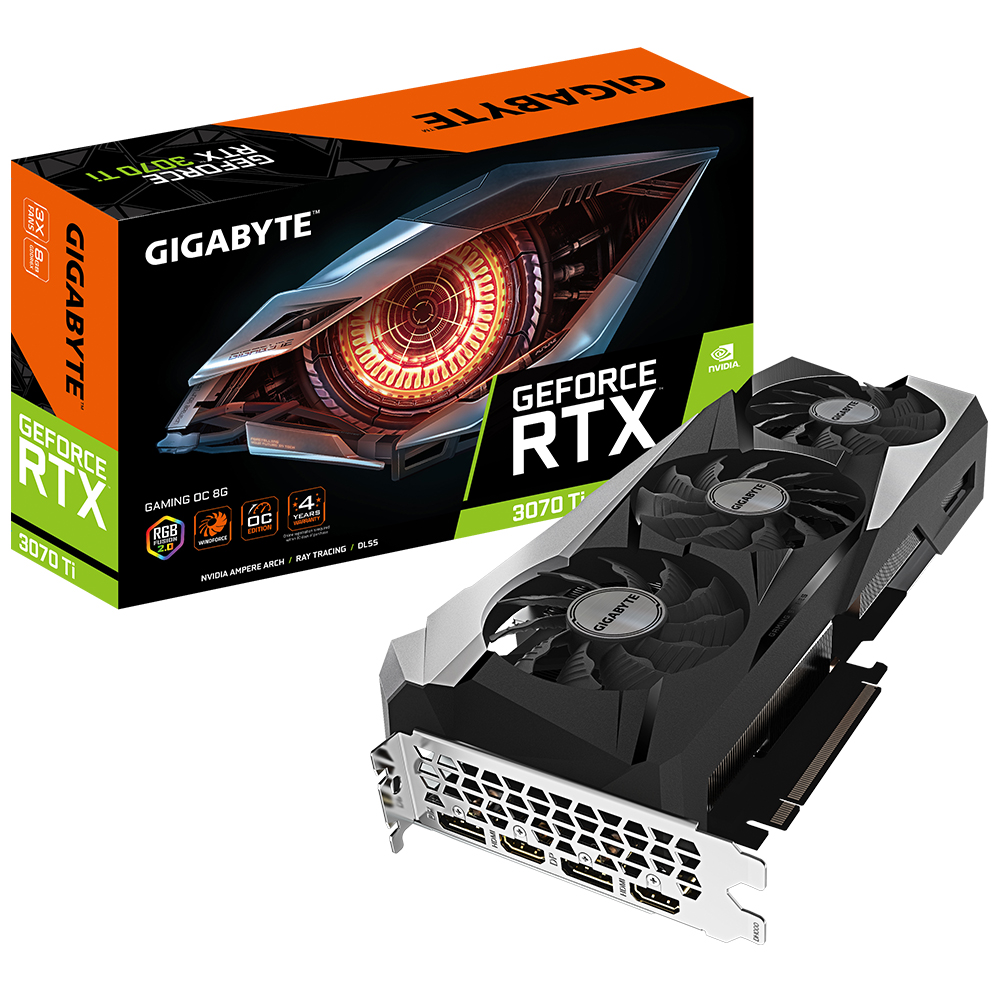 Gigabyte GV-N307TGAMING OC-8GD RTL {PCI-E RTX 3070TI 8Gb (256bit/GDDR6/HDMIx2/DPx2}