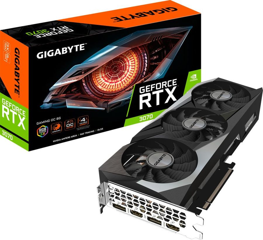 Gigabyte GV-N3070GAMING OC-8GD V.2 LHR RTL {RTX 3070, 8GB, 256bit, GDDR6, 2xHDMI, 2xDP LHR}