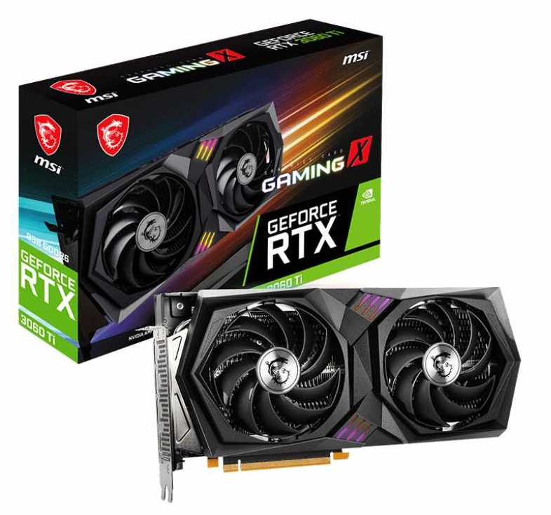 MSI RTX 3060 TI GAMING X 8G LHR {GeForce RTX 3060Ti, RTX 3060 Ti GAMING X 8G LHR,  8ГБ, GDDR6} RTL