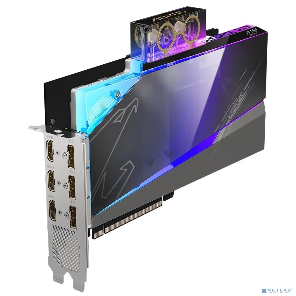 Видеокарта Gigabyte PCI-E 4.0 GV-N3080AORUSX WB-12GD NVIDIA GeForce RTX 3080 12288Mb 384 GDDR6X 1830/19000 HDMIx3 DPx3 HDCP Ret