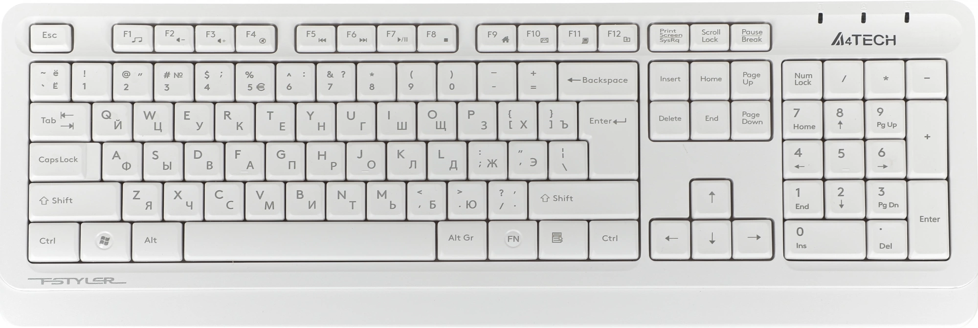 Клавиатура + мышь A4Tech Fstyler FG1012 клав:белый мышь:белый USB беспроводная Multimedia [1599042]