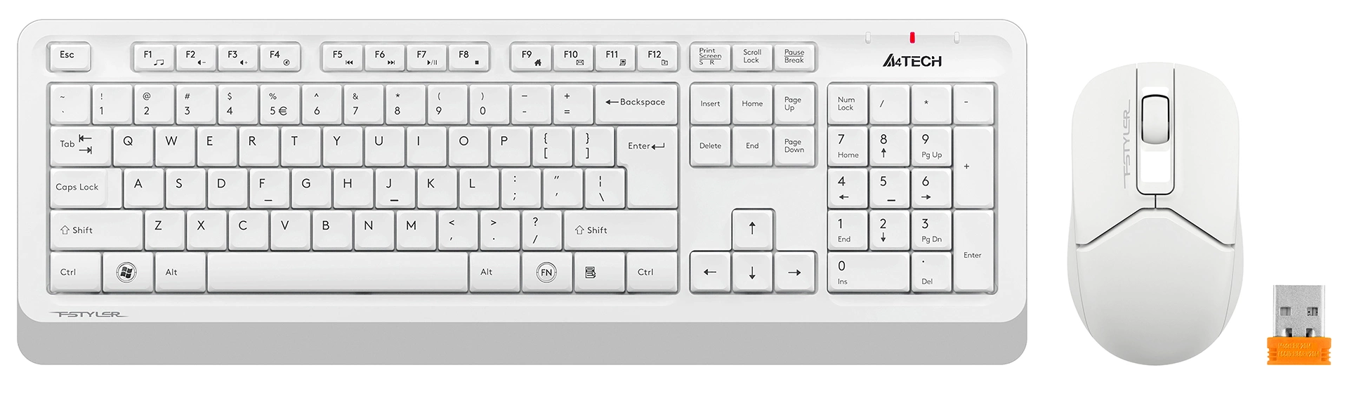 Клавиатура + мышь A4Tech Fstyler FG1012 клав:белый мышь:белый USB беспроводная Multimedia [1599042]