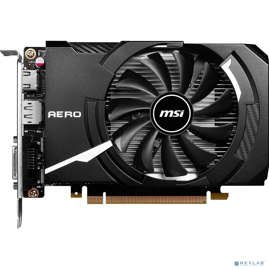 Видеокарта MSI PCI-E GTX 1630 AERO ITX 4G OC NVIDIA GeForce GTX 1630 4096Mb 128 GDDR6 1815/12000 DVIx1 HDMIx1 DPx1 HDCP Ret